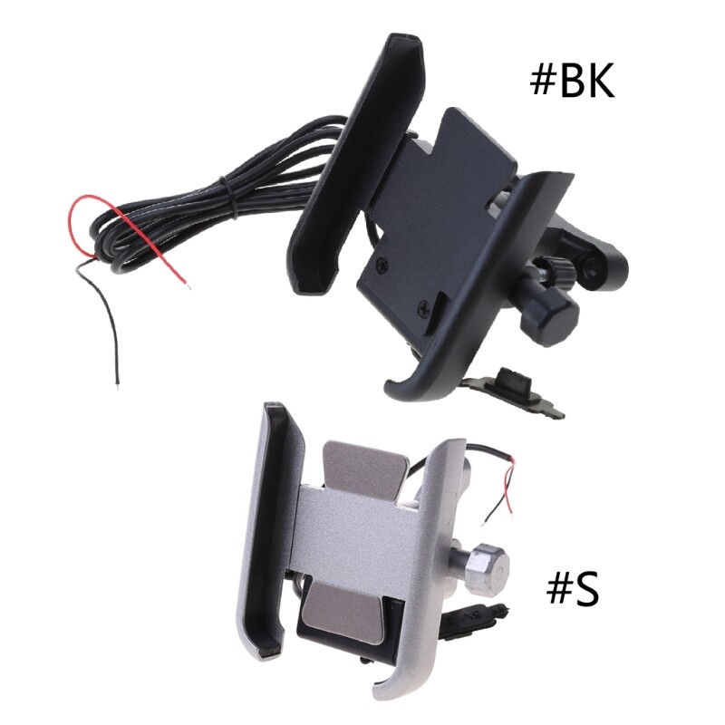 12V Metal Motorcycle for Smart Phone Mount with USB for 4-6.5inch Cellph