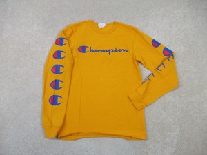 blue and yellow champion shirt