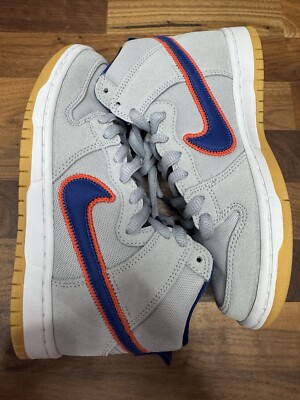 Nike SB Dunk High DH7155 001 New York Mets Grey Mens Sz 4 Women s Sz 5.5 No Lid