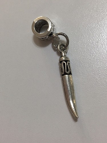 Dagger Charm Slider Silver Pendant For Necklace Or European Snake Bracelet - Picture 6 of 8