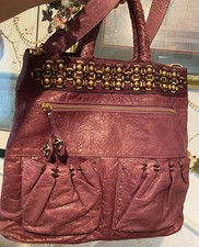 ISABELLA FIORE BEADED Amethyst Convertible Pocket Tote Shoulder Bag NO COPY