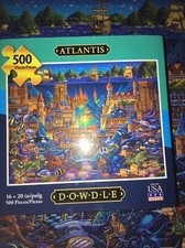 ATLANTIS 500 Piece Puzzle Eric Dowdle Folk Art 16 × 20 Made in USA Complete