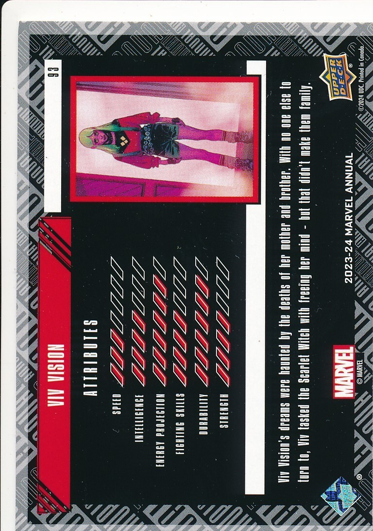 スケッチカード Upper Deck Marvel Viv Vision 2023-24 Upper Deck Marvel Annual #93 Viv Vision trading card