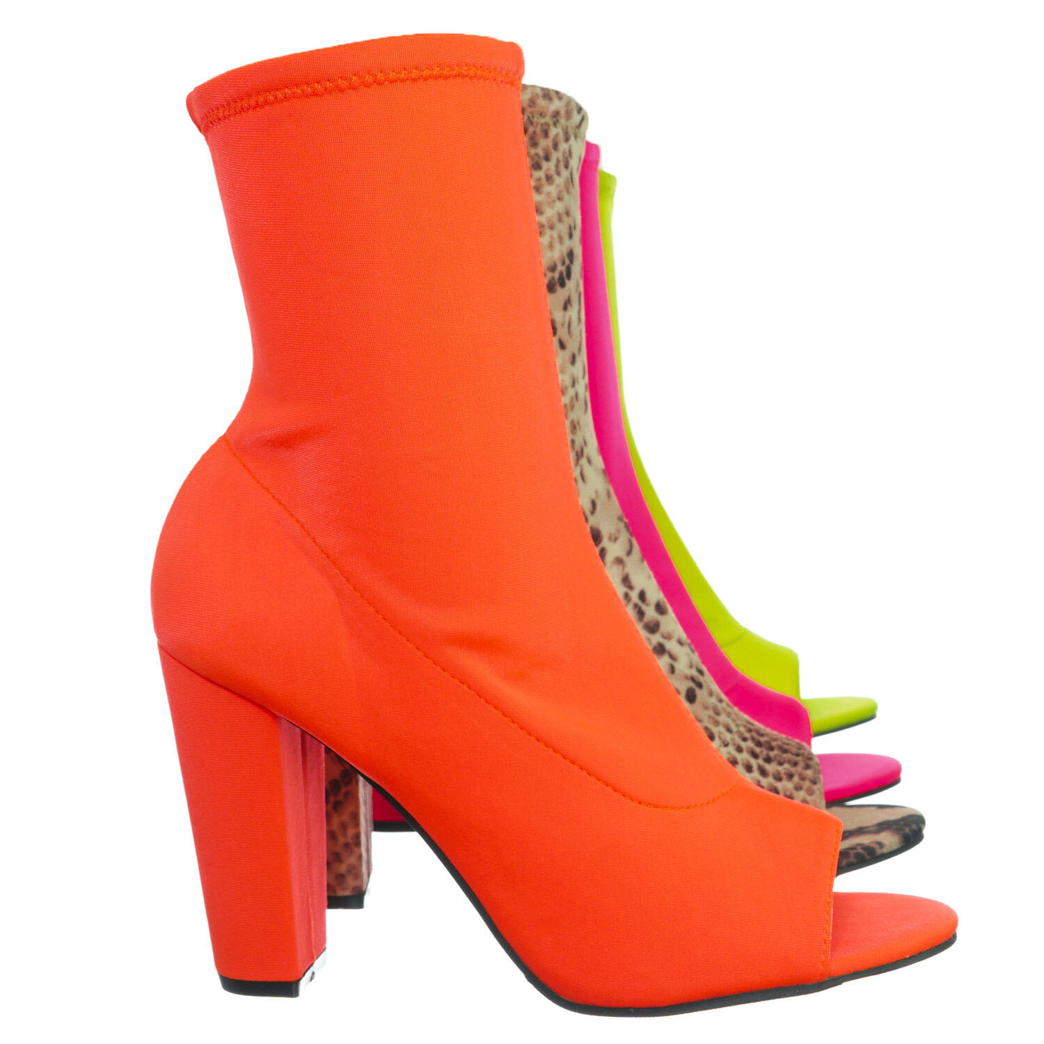 red peep toe ankle booties