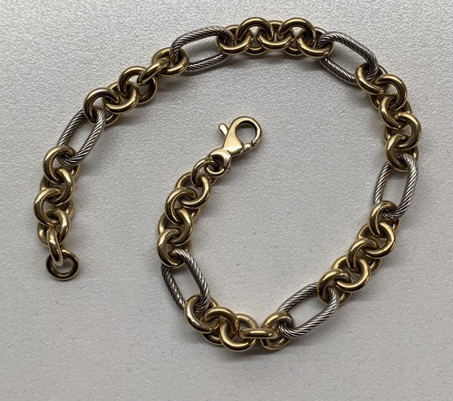 14K Leo Frank & Sons Yellow & White Gold Bracelet 7.75” 7.41g - Picture 3 of 7