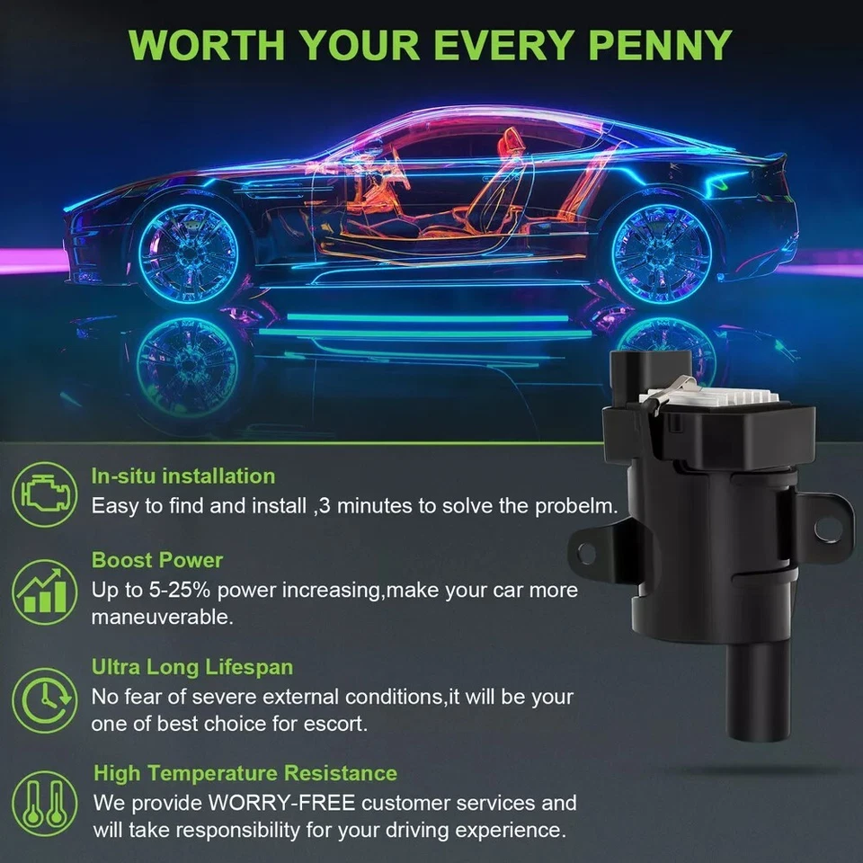 Bobina de encendido 8 rondas para Chevrolet Silverado 1500 HD Classic 2007-2007 6,0 L V8 Foto 3 de 4