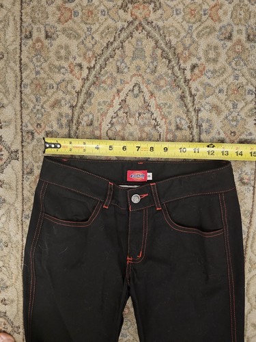 Vintage Dickies Pants Junior's 3 Black With Red Stitching - Picture 8 of 10