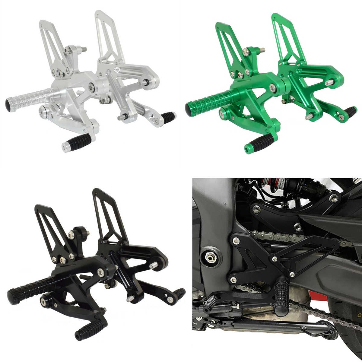 Adjustable Rearset Footrests Foot Pegs Pedals For KAWASAKI ZX-25R