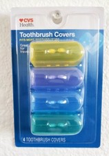 Cvs Health TOOTHBRUSH COVERS 1 pack 4 Plastic Toothbrush Head Covers New