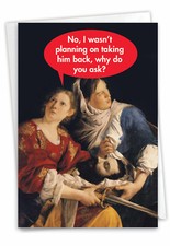 1 Funny Blank All Occasions Greeting Card -Heads Up- Envelope Included, USA-Made