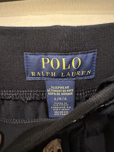 Polo Ralph Lauren Men's Black All Over Polo Bear Cotton Knit Sleep Jogger Pants - Picture 3 of 4
