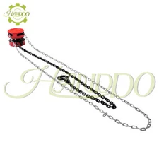 Hand Chain Hoist 1 Ton 2200 Lbs Capacity 7 Feet/2.1m with 2 Heavy Duty Hooks