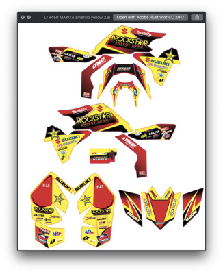 Kit Déco MXGraphics Pour Suzuki LTR450R – Stickers Full Gloss Toutes Années