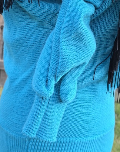 Miller Outerwear Knit Sweater Suede Fringe Vintage Western Boho - Picture 12 of 19