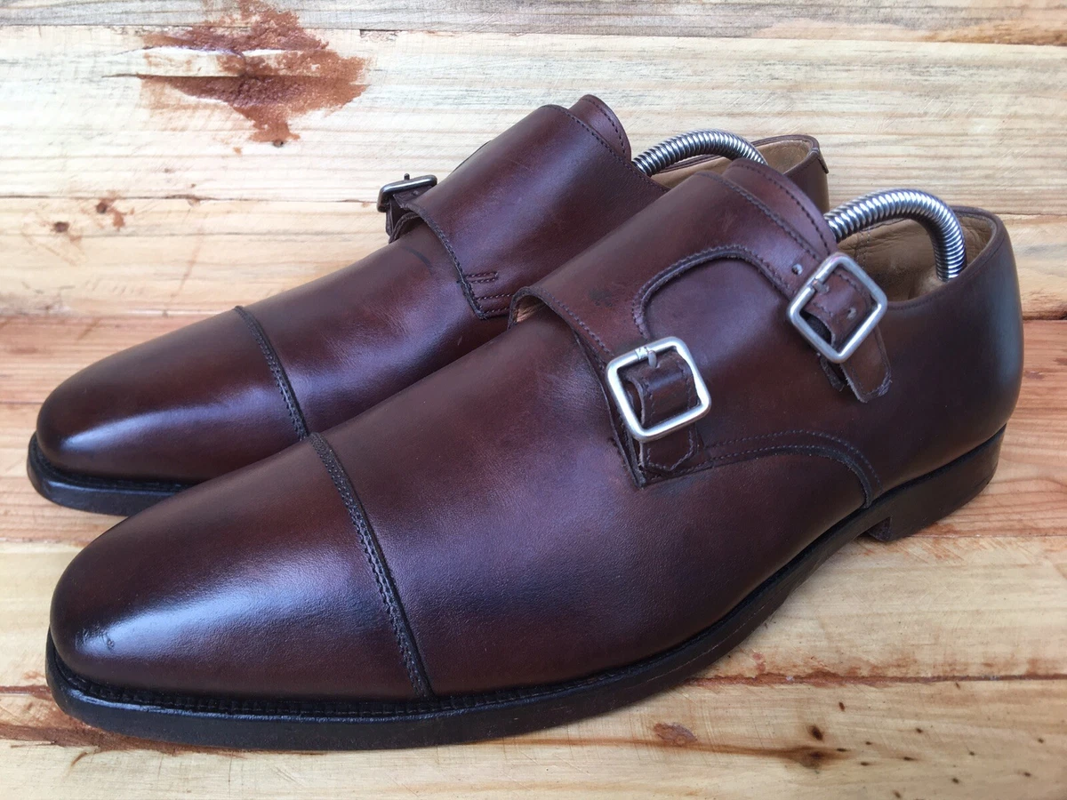 CROCKETT JONES LOWNDES BROWN DOUBLE MONK STRAP SIZE UK 7.5 E