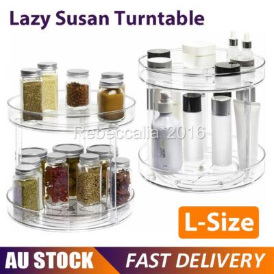 2Tier Lazy Susan Turntable Spice Rack Organizer for Kitchen