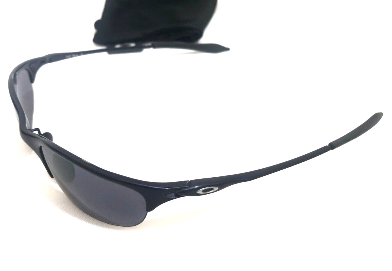 RARE OAKLEY HALF WIRE 1.0 SUNGLASSES Cobalt Blue Frames w/ Black Iridium Lenses