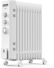 Vonhaus Large Oil Filled Radiator Heater with 24 Hour Timer 2500W - White