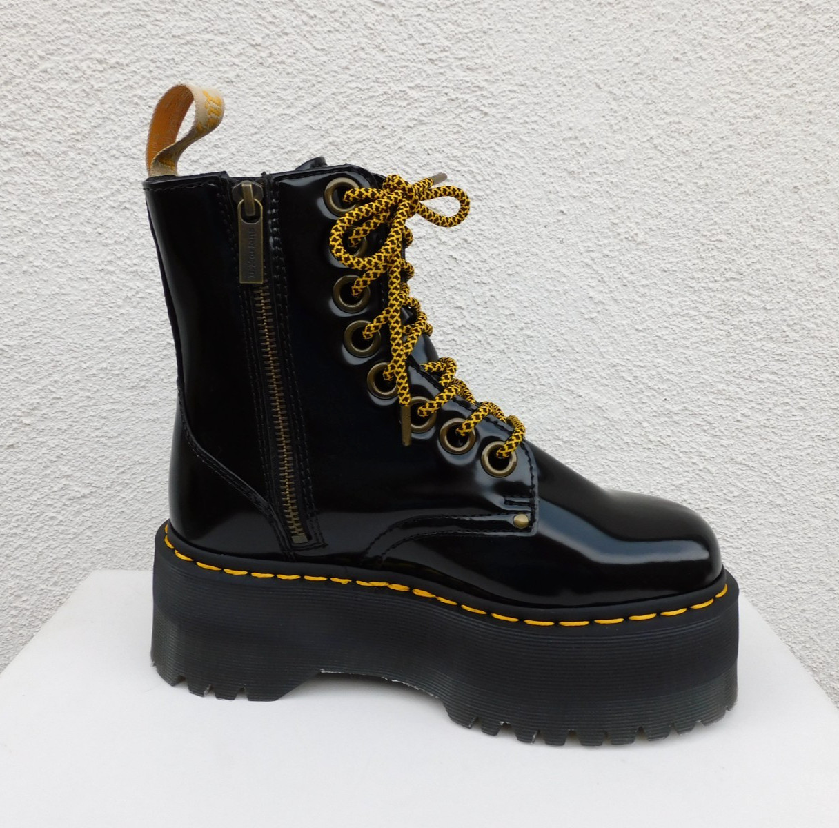 DR. MARTENS BLACK VEGAN JADON MAX PLATFORM BOOTS, WOMEN US 7/ EUR 38 ~NEW image 3