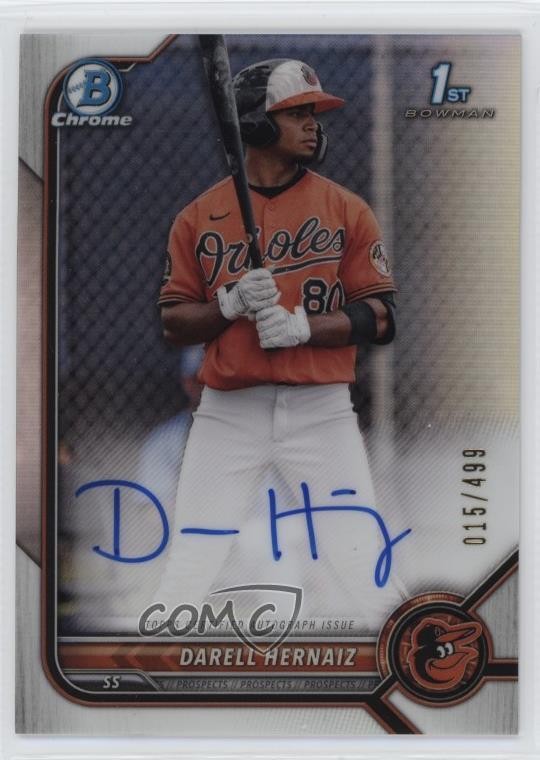 2022 Bowman Chrome Prospect Refractor /499 Darell Hernaiz #CPA-DHZ Auto 1k0w