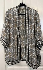 Max Studio Lightweight Open Kimono Duster Top XS Fits Small Oversized