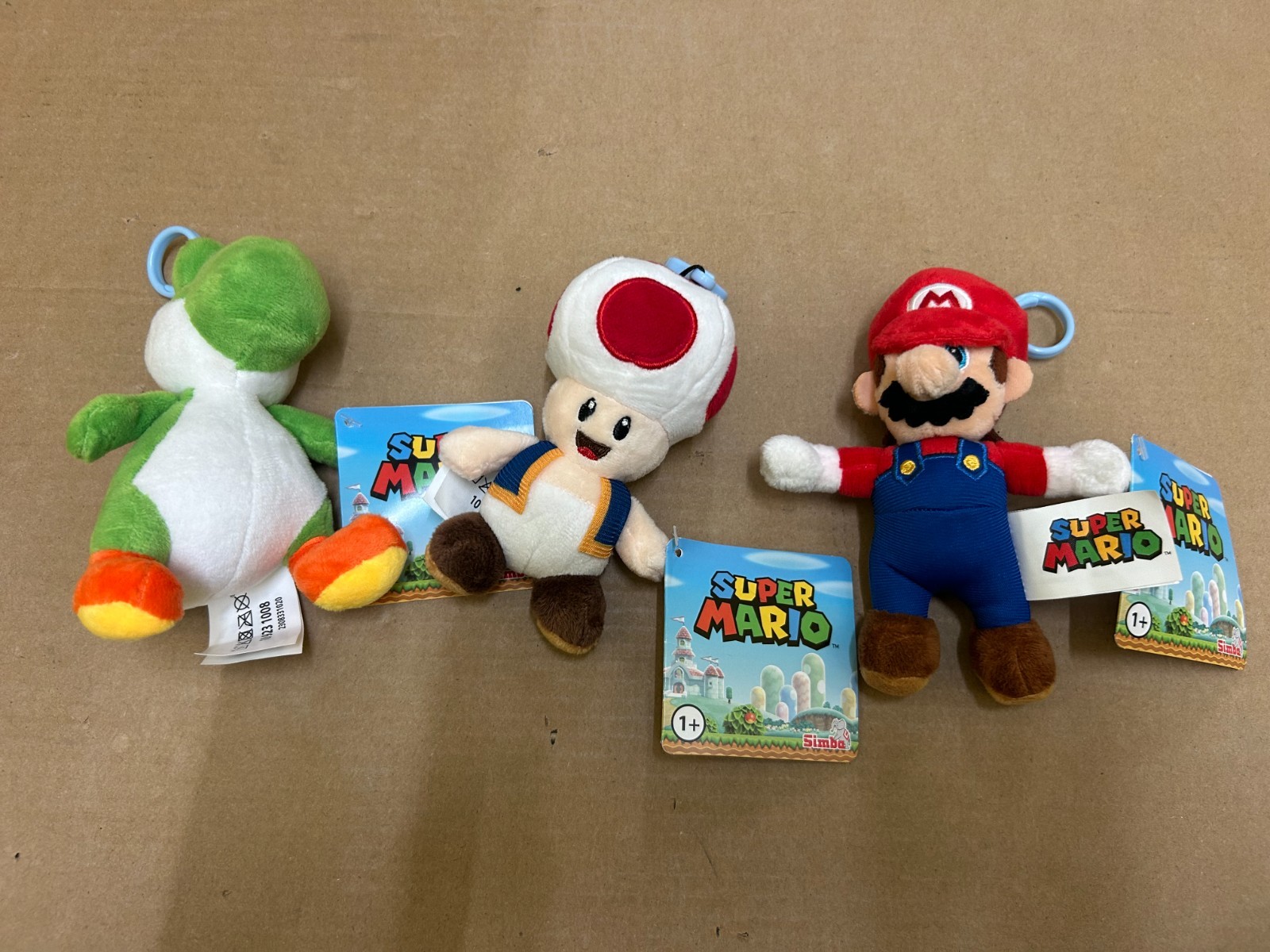 Nintendo Super Mario / Yoshi / Toad - Plush Keychain By Simba Toys 6"" (Free P+P)