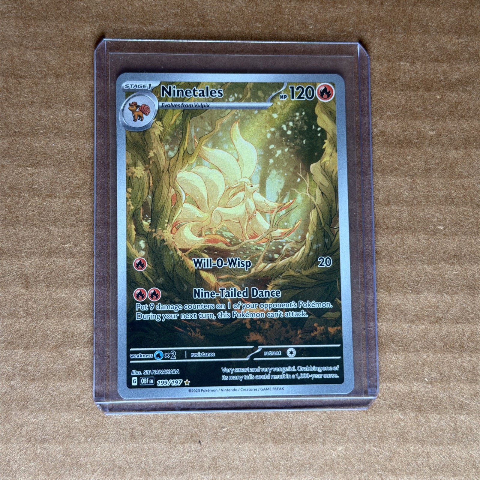 Pokemon Ninetales 199/197 Obsidian Flames Illustration Rare NM