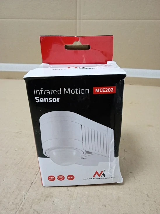 Maclean MCE202 Infrared Motion Sensor Pir Modern Range 12m Corded Electric