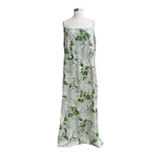Reformation Frankie Dress 20 Silk Floral Maxi Square Neck Slit Tea Garden Green