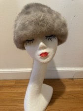 Vintage 1950s/60s Silver Mink Fur Hat Size Small/Medium
