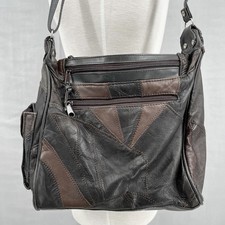 Vintage Patchwork Leather Bag Multicolor Purse Boho Hobo Bag Retro