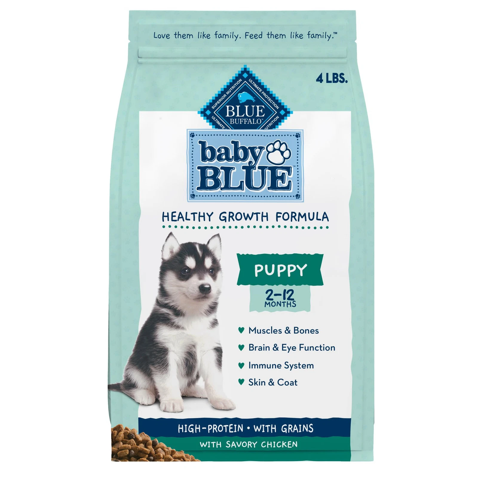 Blue Buffalo Baby BLUE Dry Puppy Food Chicken Recipe 4 lb High Protein