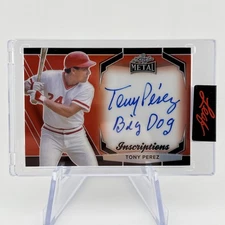 2024 Leaf Metal Tony Perez Auto Inscriptions 4/100 "Big Dog" Reds - Encased