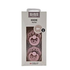 Bibs Boheme Pacifier Size 2 Round Natural Rubber 4-Pack BPA Free Blossom Pink