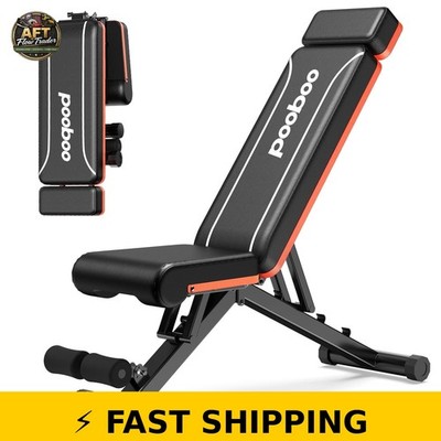 Pooboo Adjustable Foldable Weight Bench - 800lbs Capacity
