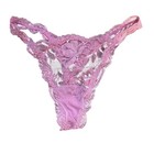 La Perla size 2 US 8 lavender lace thong designer lingerie coquette high v waist