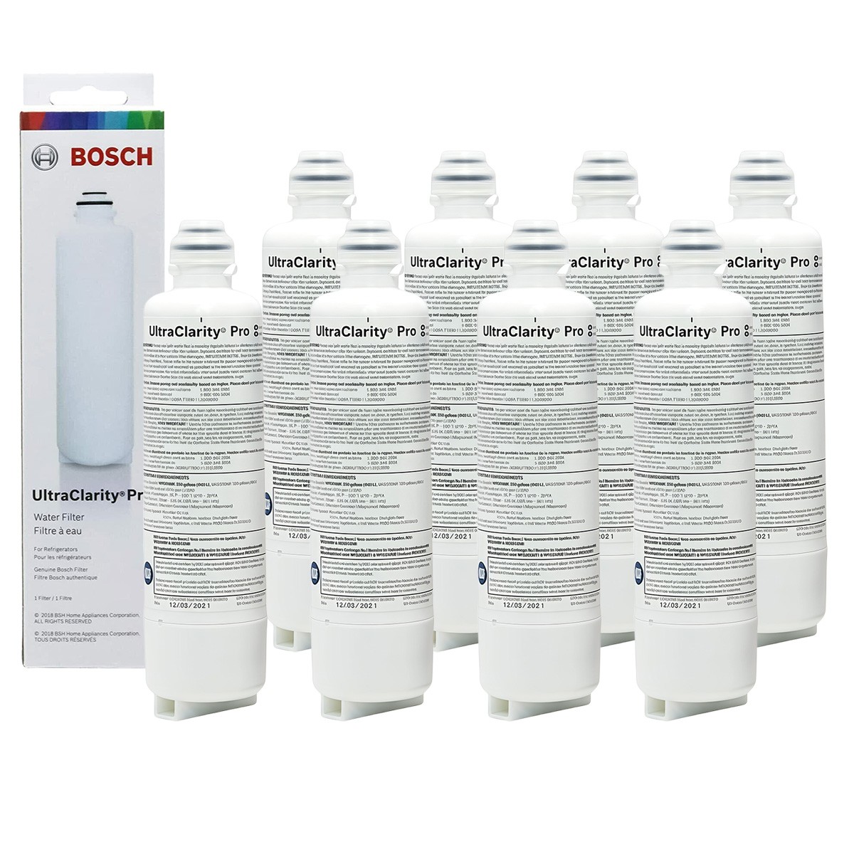 2-8Pack Bosch Ultra Clarity Pro BORPLFTR50 Water Filter White #WFS200MF/WFS210MF