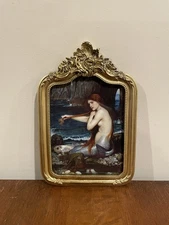 A Mermaid (1900) John William Waterhouse 6.5x9 Ornate Gold Framed Art Print