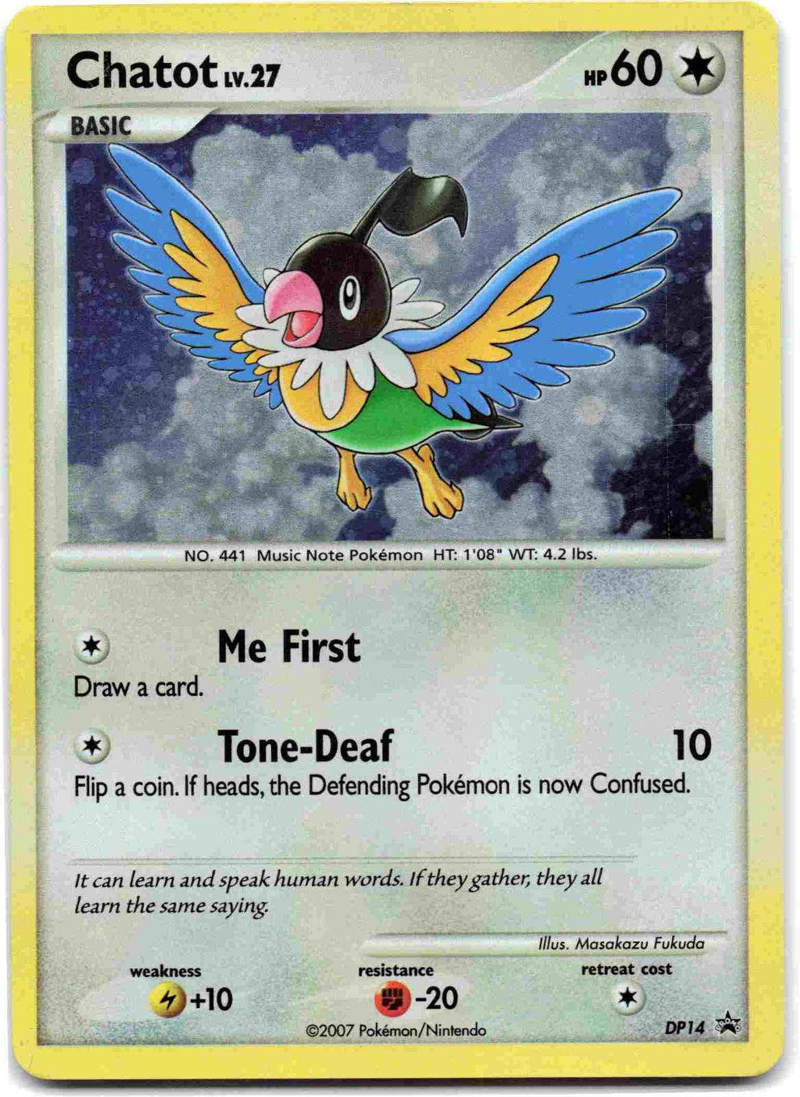 Chatot - Promo Diamond and Pearl Promos PR Colorless Holo DP14 LP