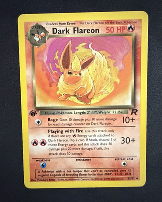 Pokemon 1st Edition Team Rocket Dark Flareon 35/82 - LP