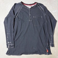 Bulwark FR Henley Shirt Men XL Long Gray IQ Flame Resistant CAT 2 NFPA 2112