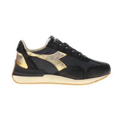 diadora Equipe Mad Luna Lace Up  Womens Black, Gold Sneakers Casual Shoes 178918