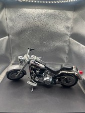 1995 Tyco Matchbox 1/9 Scale HARLEY DAVIDSON FAT BOY MOTORCYCLE Silver/Black