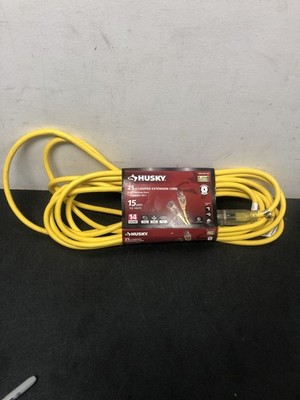Husky 73025HY 25 ft. 14/3 Outdoor Extension Cord, Yellow