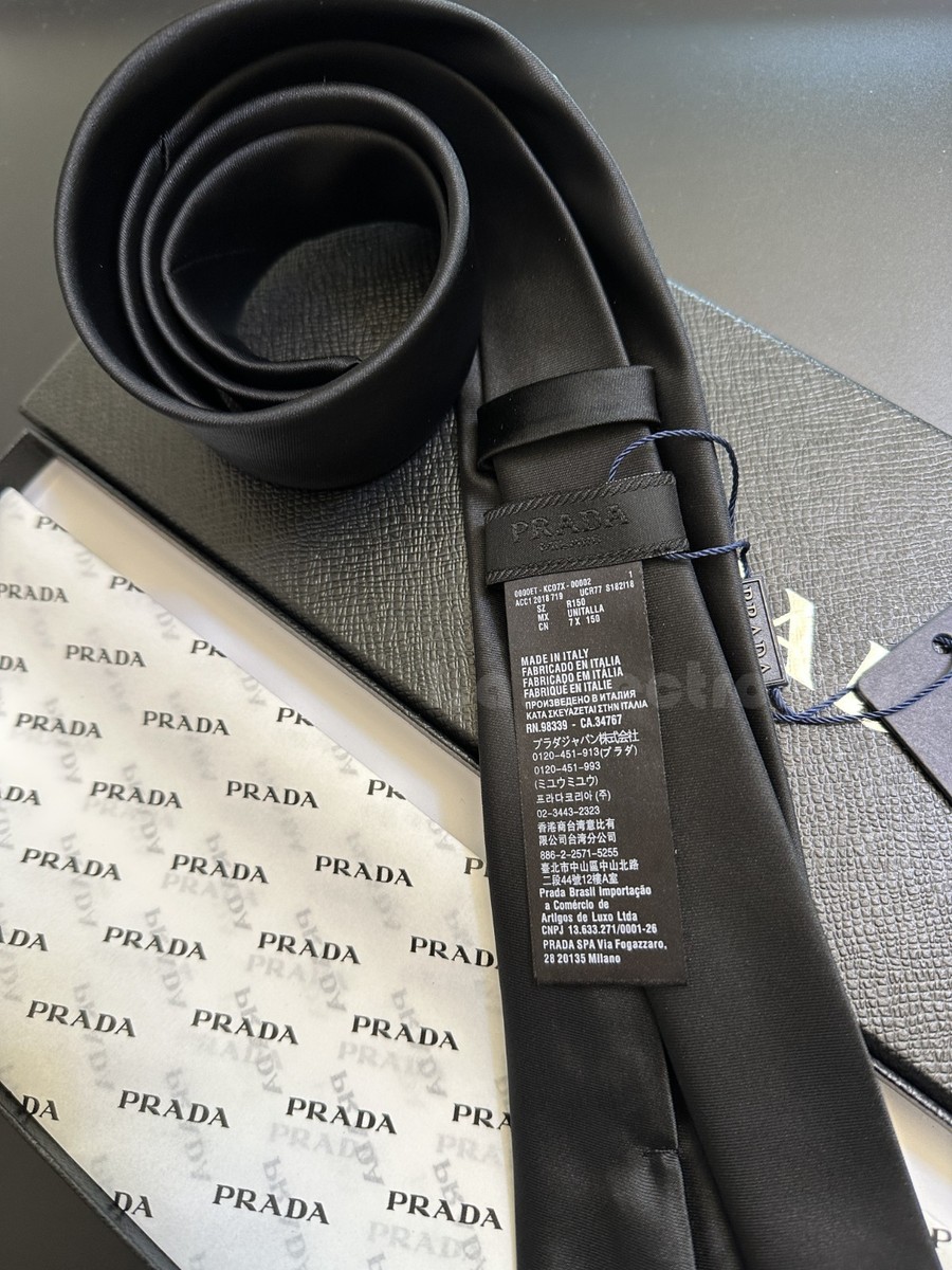 Prada Luxury Silk Tie – Triangle Logo | eBay