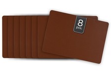 Wende-Tisch-Set 6er Set Platzdeckchen Wendbar Braun Schwarz Kunstleder 46x33 cm