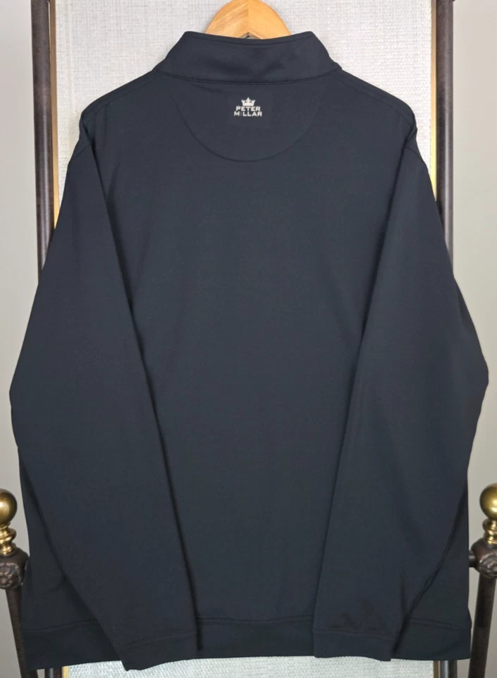 PETER MILLAR x MONTEREY PENINSULA Mens 2XL 1/4 Zip Pullover Midnight Blue Perth - Image 4 of 4