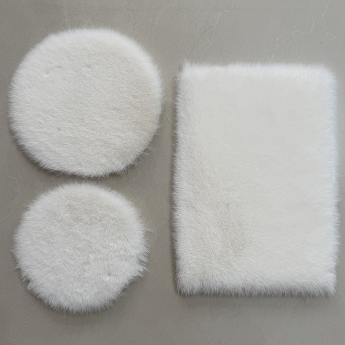 DIY Dollhouse Mini Plush Carpet Mat Round Square Furry Floor Mat Decor Soft Cute - Picture 12 of 20