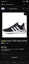 adidas Racer TR23 Men's Low Top Lace-Up Sneakers Black/White/Red Solid