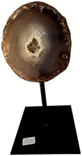 ACHATDRUSE - METALLSTÄNDER AMETHYST EDELSTEIN ACHAT GEODE BERGKRISTALL QUARZ